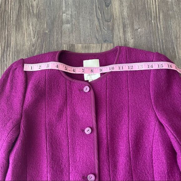 Anthropologie Elevenses Raspberry Peplum Structured Wool Blend Blazer - Picture 16 of 16